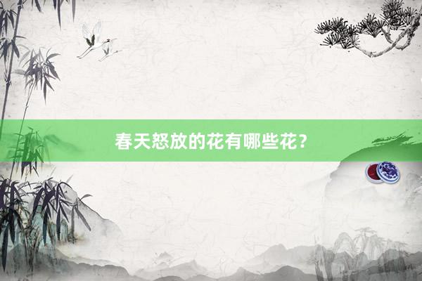 春天怒放的花有哪些花?